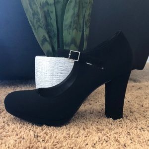 Black suede, size 10